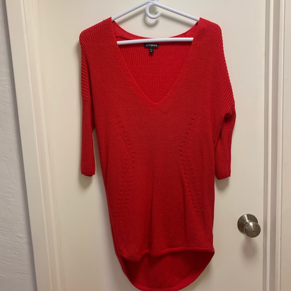 Red knit sweater
